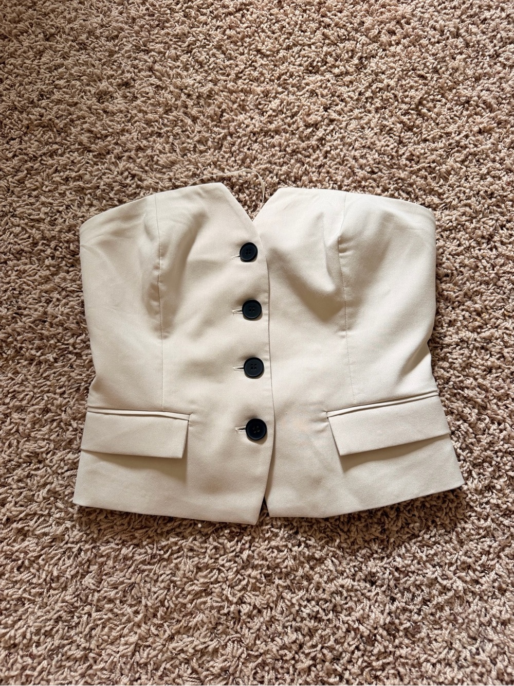 Sincerly Jules Cream Strapless Top